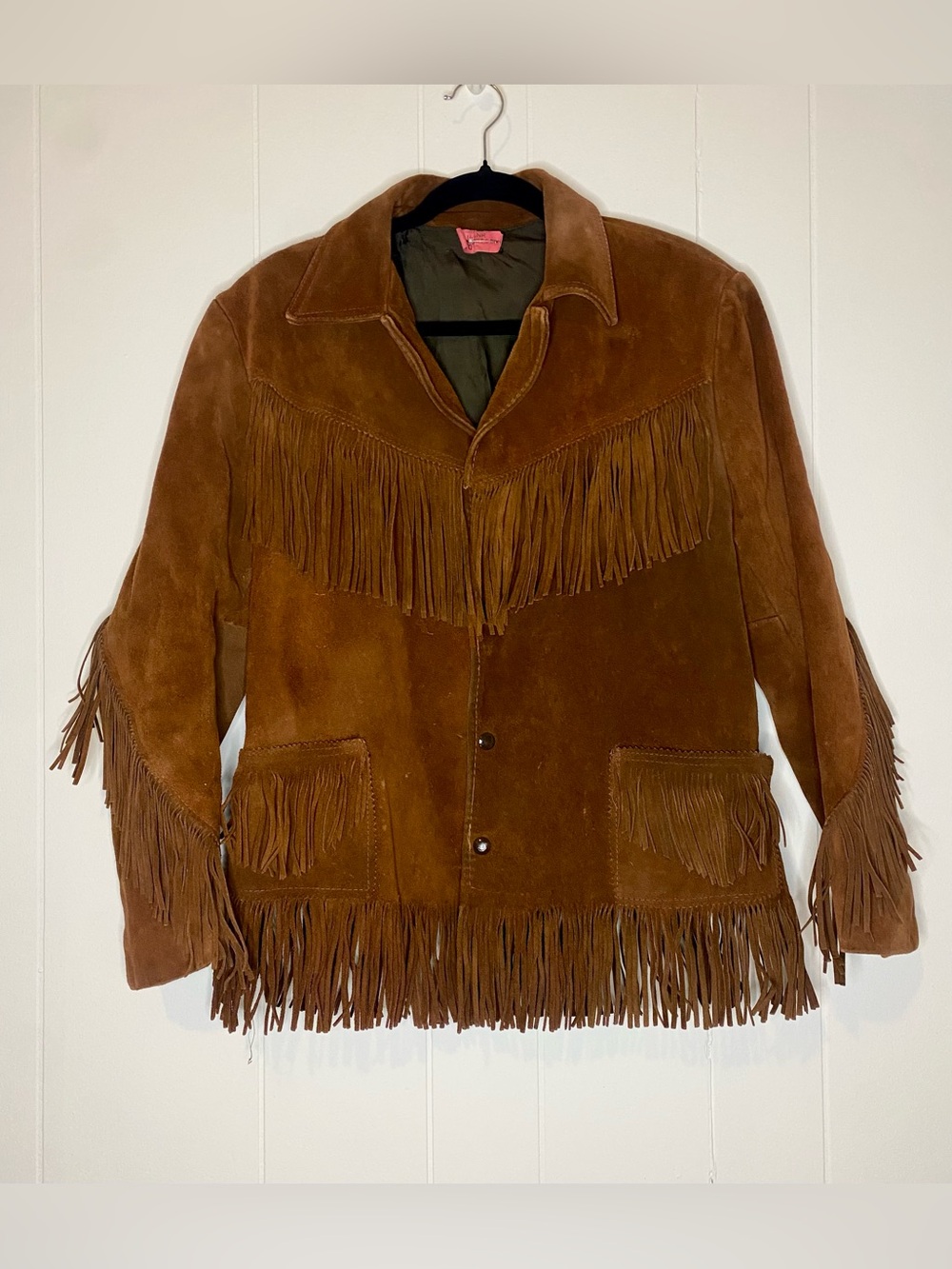 Vintage Brown Suede Fringe Jacket